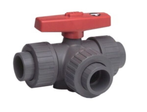 Pipe 25mm 3-way ball valve, ABS