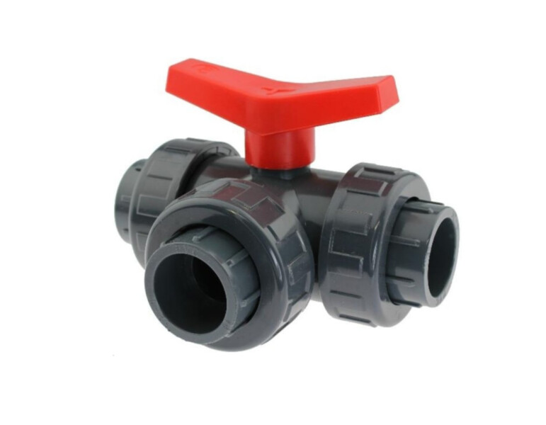 Pipe 25mm 3-way ball valve, ABS
