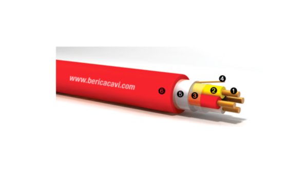 Berica Cavi J-H(St)H BMK 1x2x0,8 mm, red, Cca-s1a,d0,a1,  100m