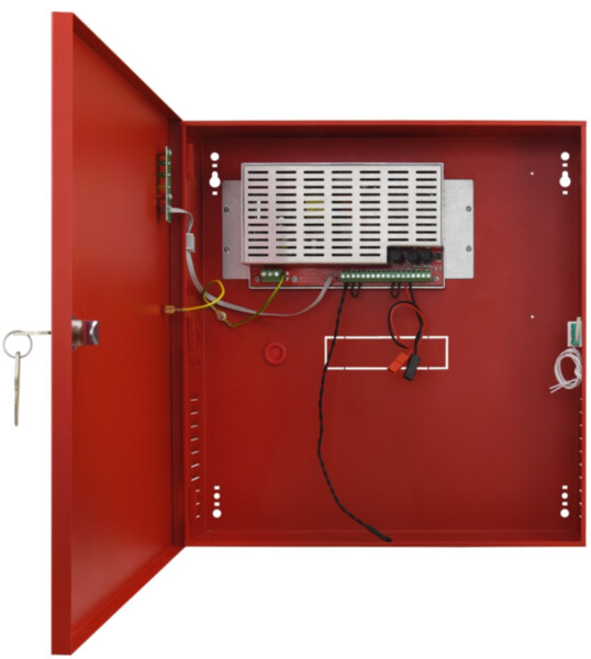 Pulsar power supply 27.6V | 2A | EN54-4 | 2x17Ah | 385 x 402 x 88+8 mm