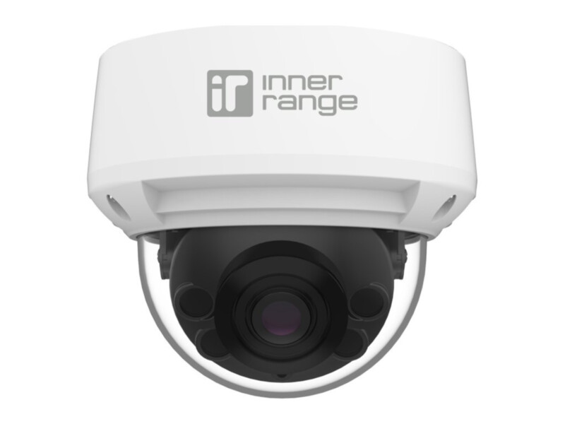 IR Video IR-V-C8D-120Z dome camera 8MP, 3.6–11mm motorised varifocal, IR 40m + warm light 40m, vandal-resistant, IP66, white