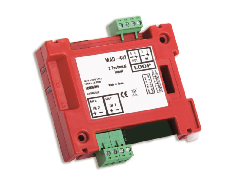 Detnov 2 sisendiga moodul, isolaatoriga