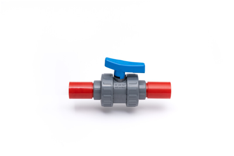 Bisson double union ball valve | red | for 25 mm pipe