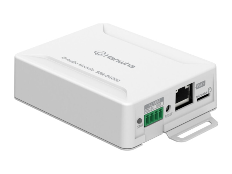 Hanwha SPA-D1000 IP audio module, white