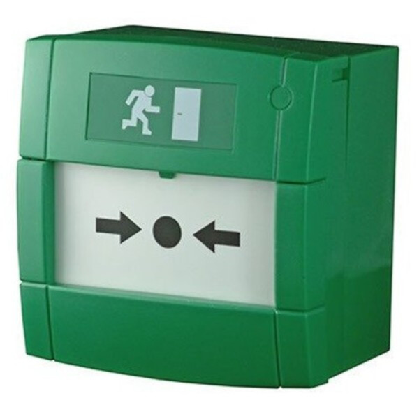 KAC green double pole call point, outdoor IP67