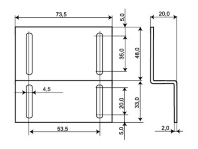 Alarmtech MC Z aluminium Z-bracket for magnetic contacts