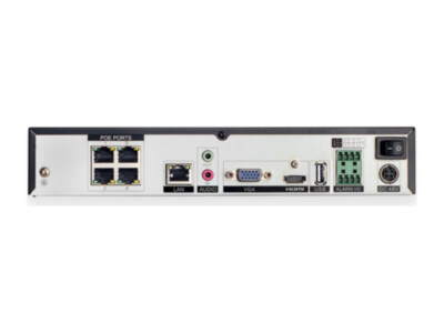 IR Video IR-V-N4C0T-110-EU Gateway network video recorder (NVR), 4 channels, 4x PoE, 1x HDD, 1U, no HDD