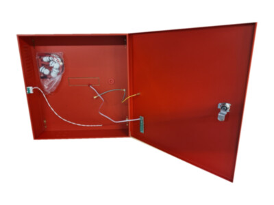 Pulsar EN54C empty metal enclosure | red | for 2 × 17 Ah batteries, 385 × 402 × 88 mm