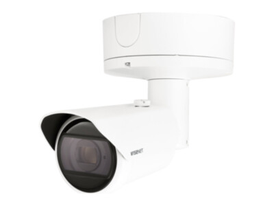 Hanwha XNO-6123R/RW bullet camera 2MP, 5.2–62.4 mm varifocal, ANPR, IR 90 m, IP67