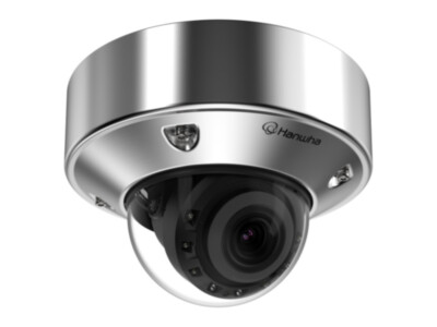 Hanwha XNV-A8084RS dome camera 5MP, 3.3–9.3 mm motorised varifocal, vandal-resistant, IR 50 m, IP68