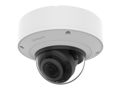 Hanwha XNV-A8085R dome camera 5MP, 3.3–9.3 mm motorised varifocal, vandal-resistant, IR 50 m, IP67
