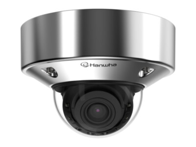 Hanwha XNV-A9084RS dome camera 8MP, 4.4–9.3 mm motorised varifocal, vandal-resistant, IR 50 m, IP68