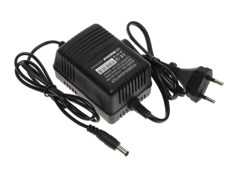 Toiteadapter 12 V DC | 0,5 A | trafoga | pistik 2,1/5,5 mm