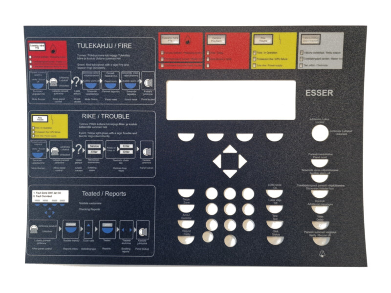 Esser IQ8Control keskseadme esipaneeli kleebis | eestikeelne