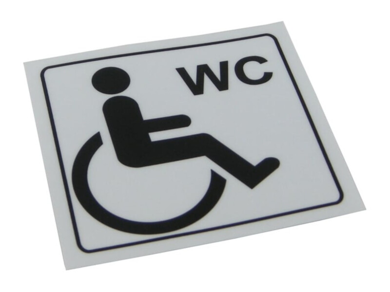Zeta Inva WC kleebis | 150 × 150 mm | ratastooli ja WC sümbol
