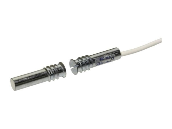 Alarmtech MC 240 magnetkontakt | hõbedane | süvistatav | IP67 | G2 | 2m kaabel | takistid 2x2,2k