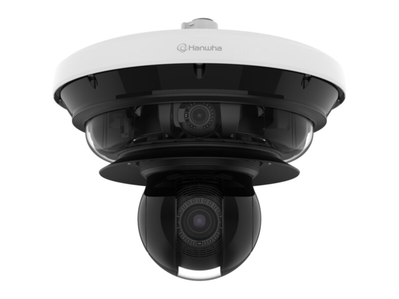 Hanwha PNM-C34404RQPZ mitmesensoriline kaamera 4x 8MP + PTZ 2MP 40x | 3,3–5,7mm motor. varifokaal | IR 20m | IP66