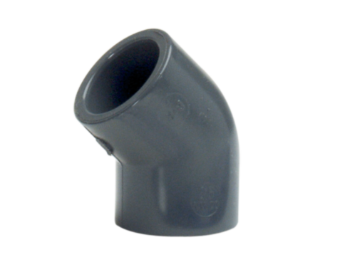 Plasttoru 25mm 45° nurk, ABS (10tk)