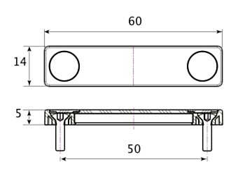 Alarmtech MC 700-E-M varumagnet MC 700 seeria kontaktidele