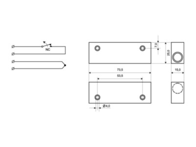 Alarmtech MC 240-S45 magnetkontakt alumiiniumkorpuses | NC | IP67 | G2