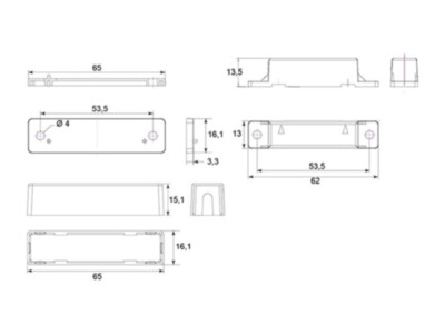 Alarmtech MC 200-S3 pinnapealne korpus MC 240, MC 246 ja MC 247 kontaktidele
