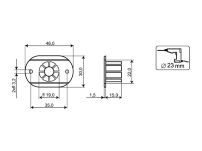 Alarmtech MC 200-S11 adapter süvistatavatele magnetkontaktidele | Ø19mm