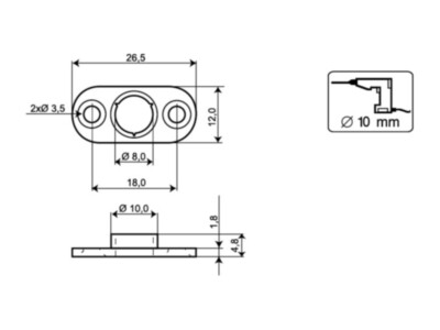 Alarmtech MC 300-S1 plastadapter MC 340, 346, 347 ja 370 kontaktidele