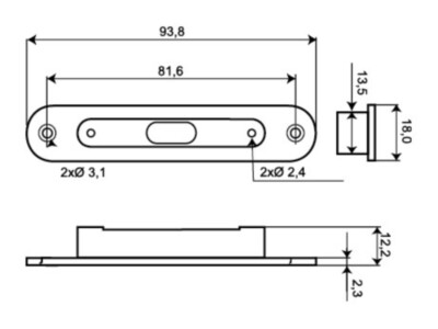 Alarmtech MC 600-1 plastkorpus MC 640 süvistatud paigalduseks