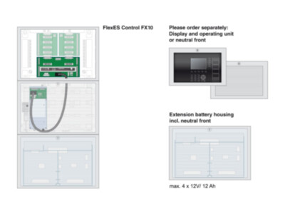 Esser FlexES Control FX10 keskseade | 10 silmust | 2x24 Ah akudele