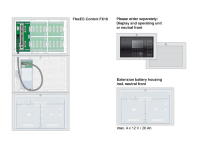 Esser FlexES Control FX18 keskseade | 10 silmust | 2x24Ah akudele
