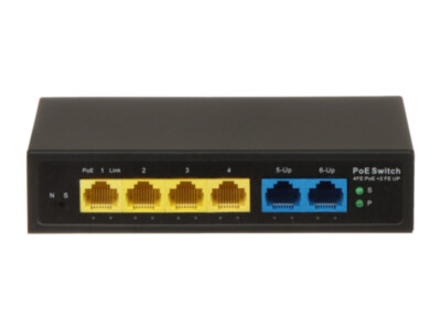 GTX PoE switch | must | 4 × PoE + 2 × uplink, 60 W