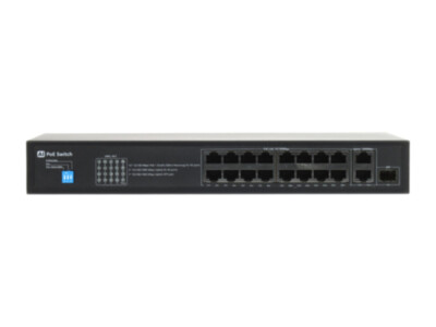 GTX-B1-18-16G1SFP/X PoE-kommutaator | 16 × PoE 802.3af/at | 2 × 1G RJ45 + 1 × SFP uplink | 200 W
