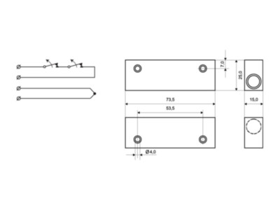 Alarmtech MC 270-S45 magnetkontakt alumiiniumkorpuses | IP67 | G3 | 6m kaabel | takistid 2x4,7k