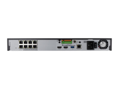 Hanwha X-seeria võrgusalvesti (NVR) | 8 kanalit | 2x HDD | 8x PoE | kaamerad kuni 12MP