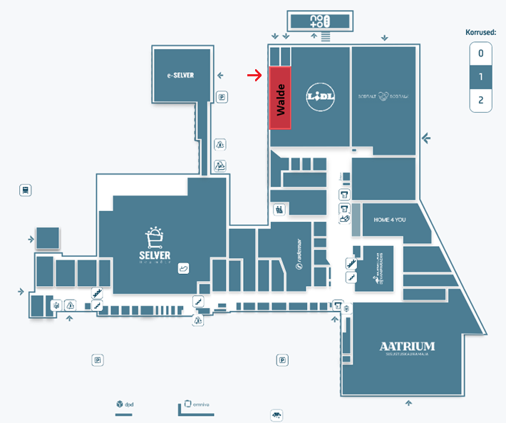 Walde AS asukoht Järve keskuses